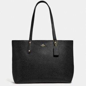 Coach Black Lather Central Tote Bag